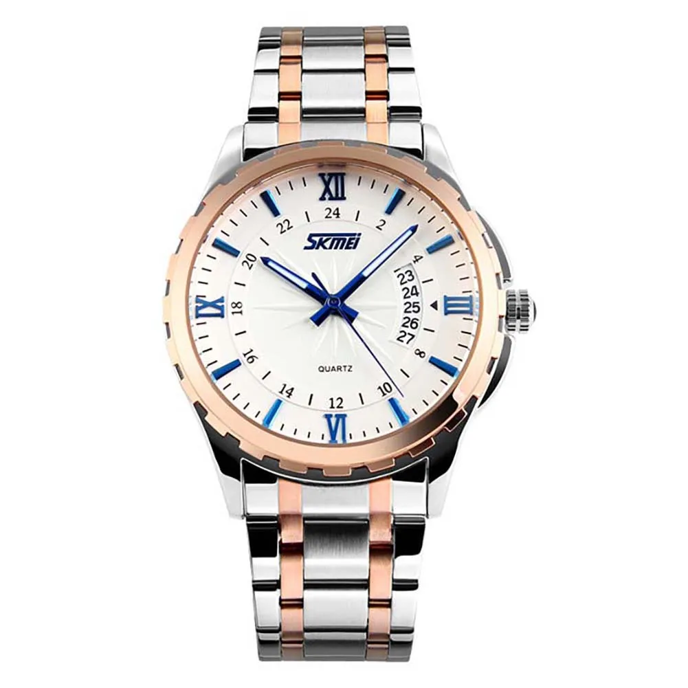 Men Business Waterproof Luminous Date Display Roman Arabic Number Wrist Watch Mas-culino Fashion Men's Watch Large Dial Military