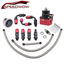 Универсальный Регулируемый регулятор давления топлива с алюминиевым манометром+ AN6 шланг топливной линии+ фитинги концевой комплект Алюминиевый Регулятор топлива