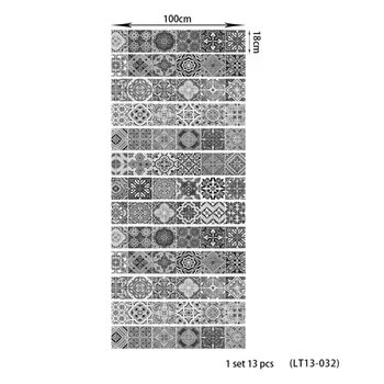 

13pcs 3D Ceramic Tile Vinyl Stair Riser Staircase Sticker Mural Decal Wall Bedroom,cafe,restaurant Home Decoration