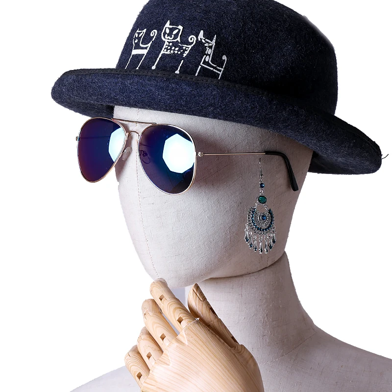 

Clothing Store Props Female Window Display Stand Mannequin Head Perruque Femme Cover Contton Line Fabric