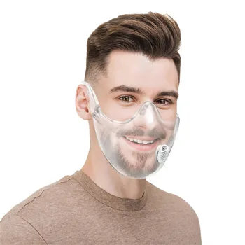 

Lip Visual Shield Splash Transparent Faces Protection Durable Mask Face Combine Plastic Reusable Clear Mask With breathing valve