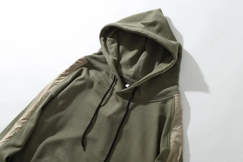 19FW Men Women hip hop long hoodies streetwear kanye west splice solid ulzzang Kangaroo tops sweatshirt hoodie Pullover hoody