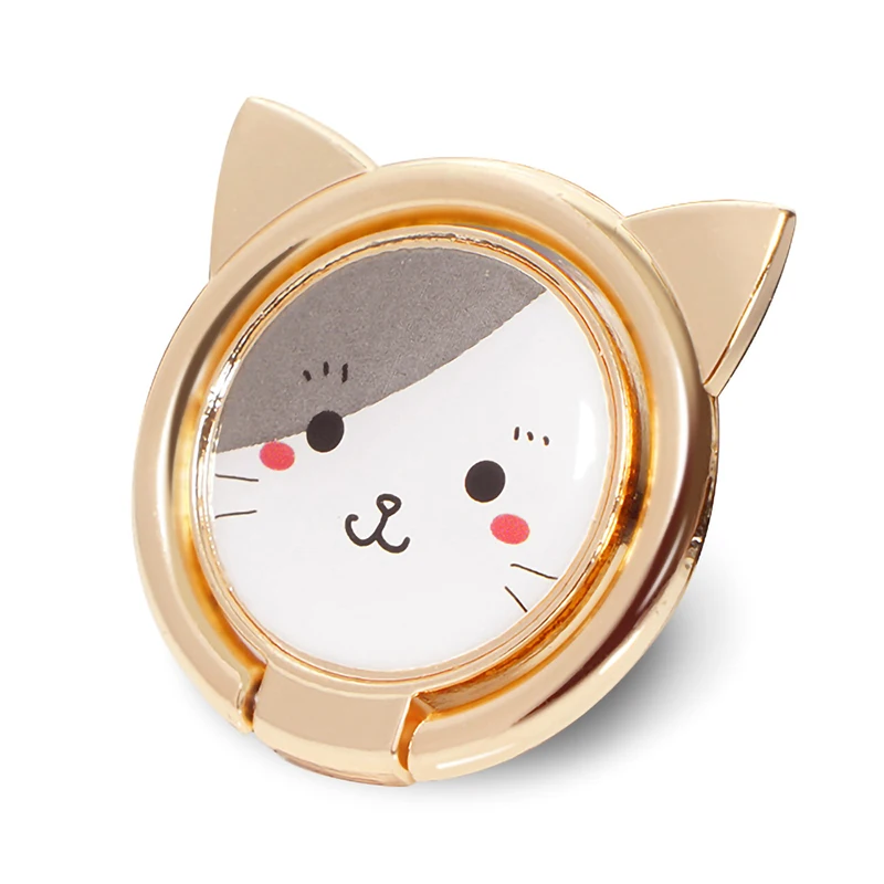 

Luxury Metal Mobile Phone Socket Holder Universal 360 Degree Rotation Animal Cat Finger Ring Holder Magnetic Car Bracket Stand