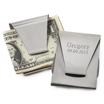 

Customzlied Free Logo Personalized Simple Stainless Steel Money Clips