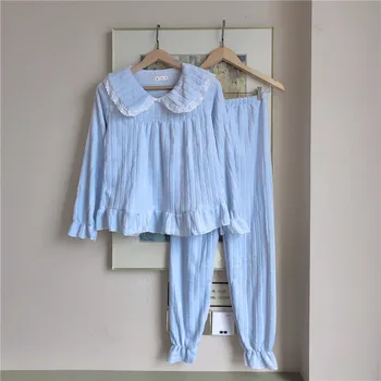 

Autumn and winter fairy warm pants suit ladies flannel pajamas suit comfortable and warm plus velvet thick coral fleece Homewear