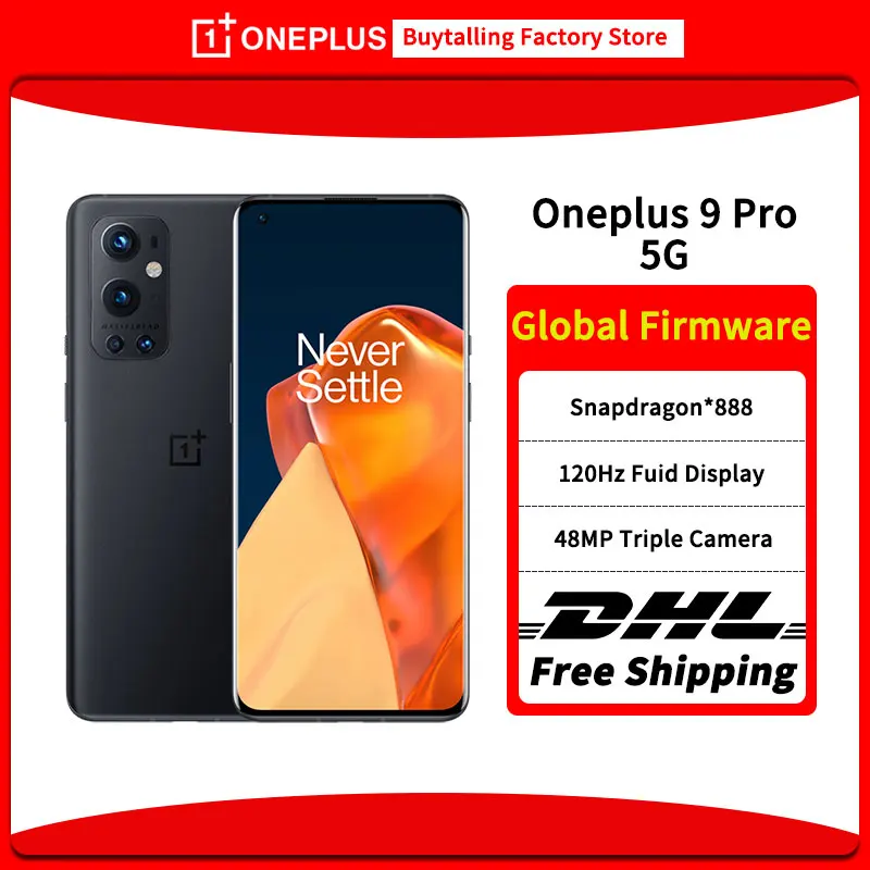 Оригинальный мобильный телефон Oneplus 9 Pro DHL глобальная прошивка Восьмиядерный