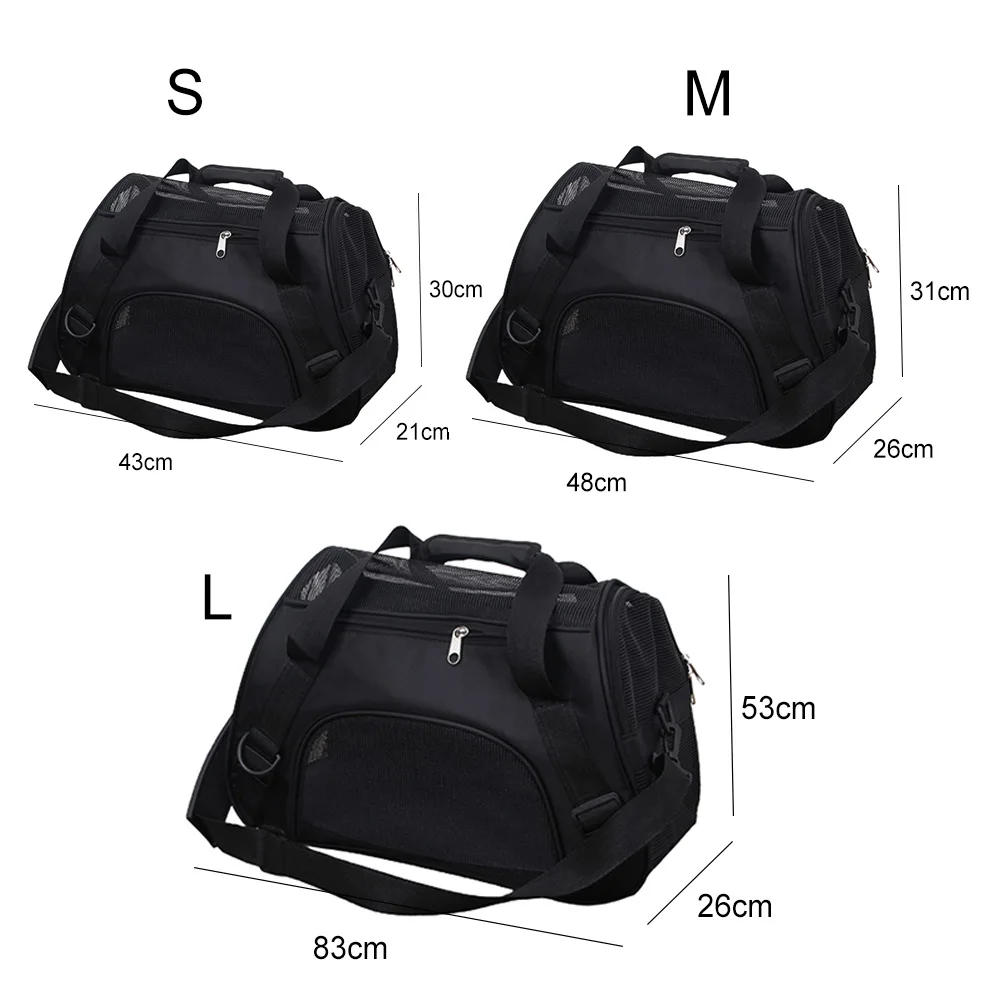 Portable Foldable Dog Cat Carrier Breathable Mesh Travel Cage Crossbody Tote Bag