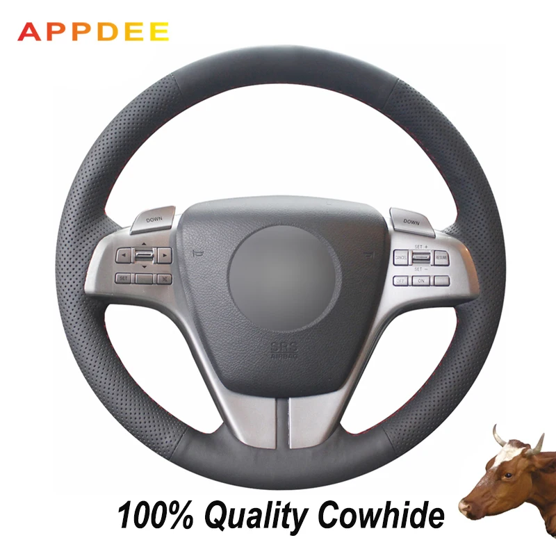 APPDEE черный чехол рулевого колеса автомобиля из натуральной кожи для Mazda 6 2009 |