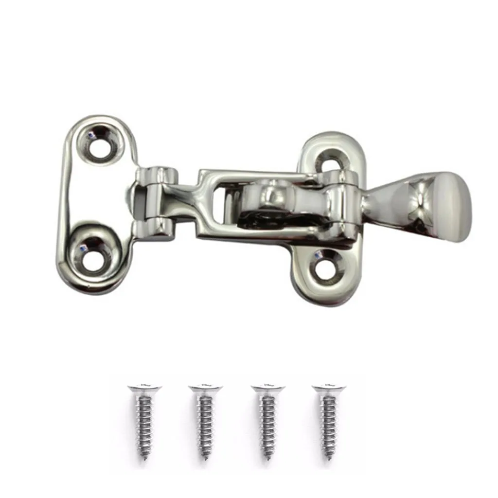 

1 Set Stainless Steel Locker Hardware Anti-Rattle Latch Hinge Silver For Boat Marine Hatch Buckle Fastener Clamp