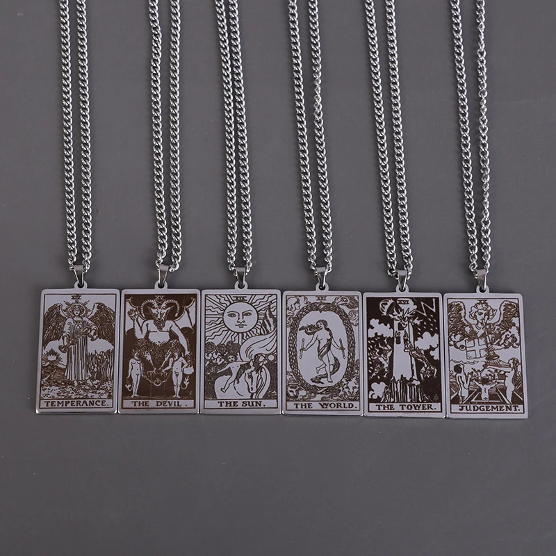 Wicca Tarot Card Waite Major Arcana Pagan Pendant Amulet Necklace Wiccan Jewelry | Украшения и аксессуары