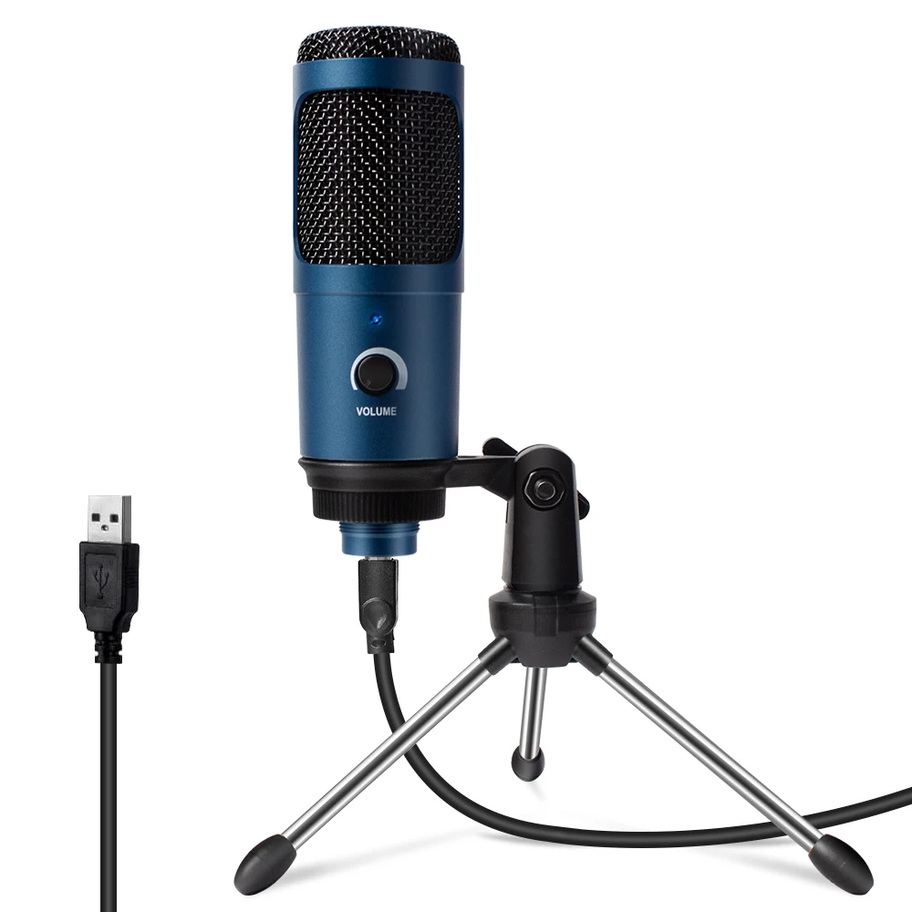Usb Microphone Blue Metal Streaming Cardioid Mic Condenser Microphones