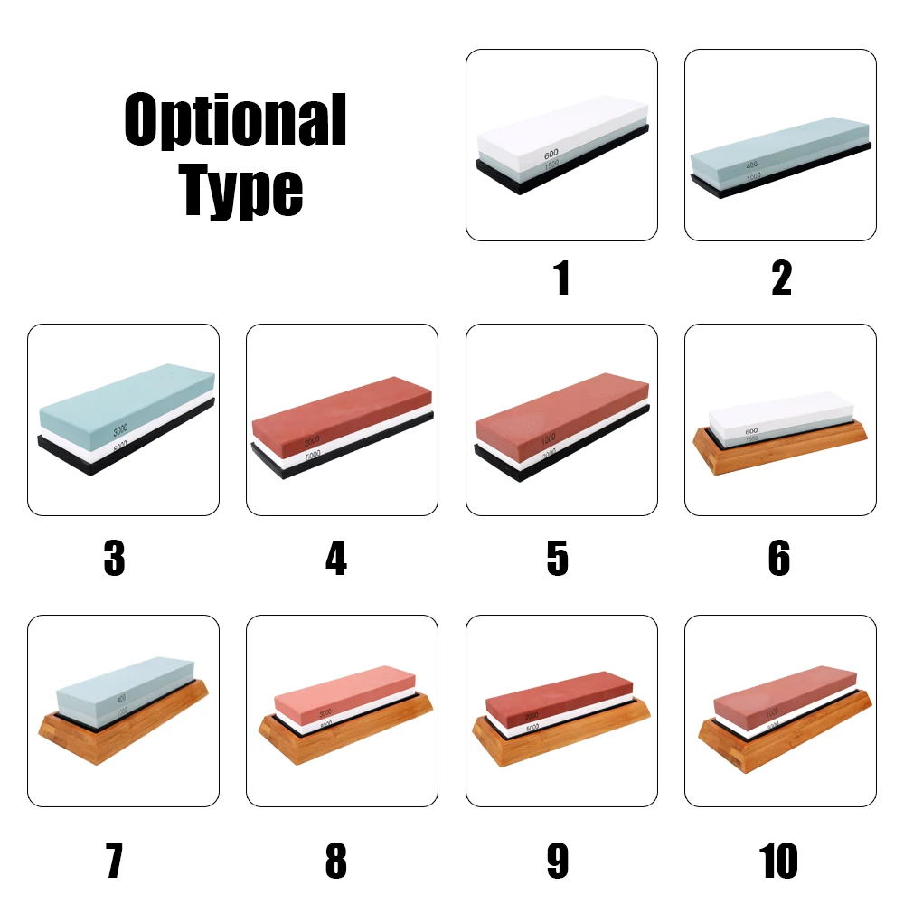 

Double-sided Bicolor Whetstone Cutter Sharpener Stone for Kitchen White Corundum Sharpening Tool with Silica Gel Underlay