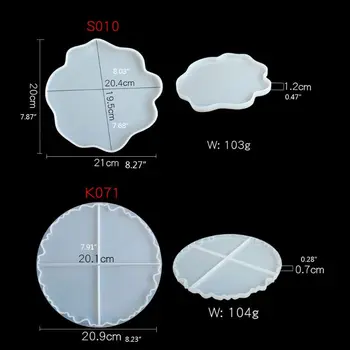 

2Pcs Iregular Wave Large Puzzle Coaster Resin Molds Bowl Cup Mats Mold Crafts 40JF