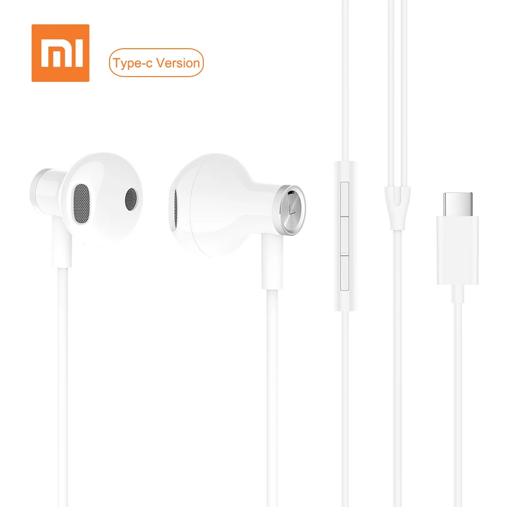 Xiao-mi usb type-C наушники проводное управление двухблочные наушники с mi c