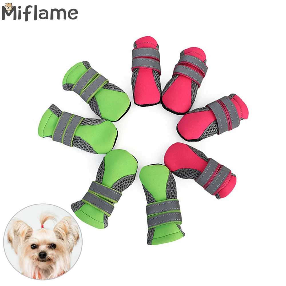 

Miflam Breathable Dog Shoes Antiskid Pet Boots For Dog Accessories Reflective Small Dog Sneakers Solid Schnauzer Bichon Shoes