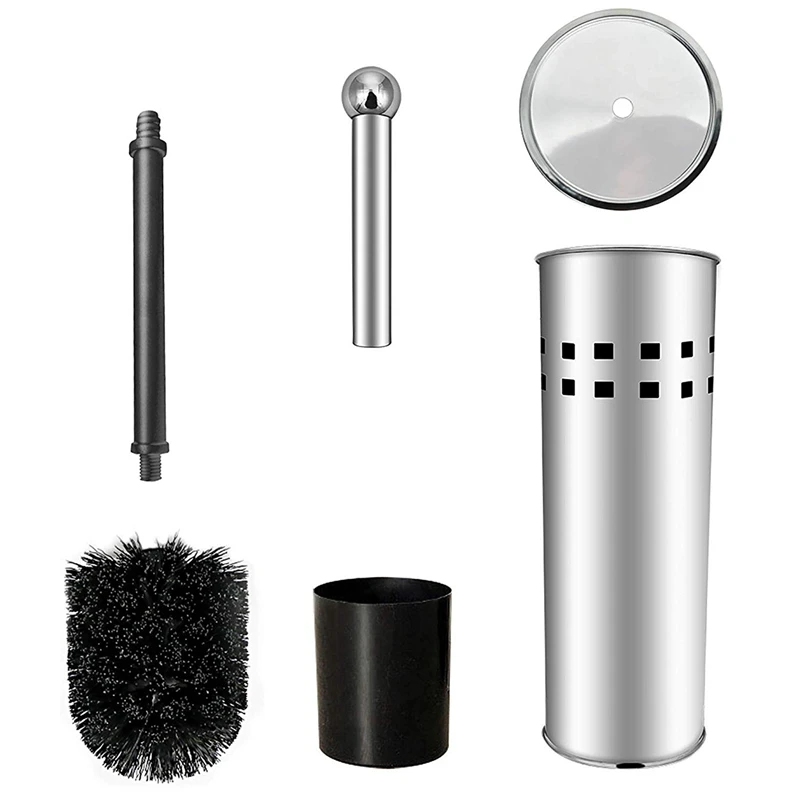 Щетка для унитаза и держатель, 304 бамбуковый уголь из нержавеющей стали, туалетная щетка для хранения и организации в ванной комнате-экономия пространства