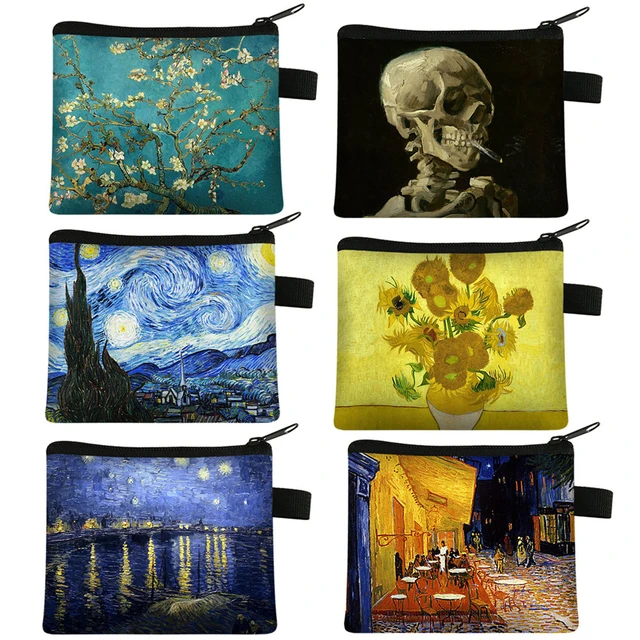 My Little Nest Women Genuine Leather Wallet Purse Starry Night Van Gogh Oil  Painting Card Holder Organizer Clutch Multi
