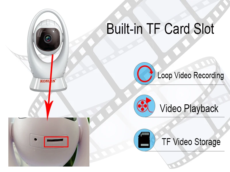 KONLEN Wi-Fi 3MP IP камера H.265 Onvif Yoosee Full HD Беспроводная PTZ CCTV камера видеонаблюдения для домашней безопасности ИК ночного видения