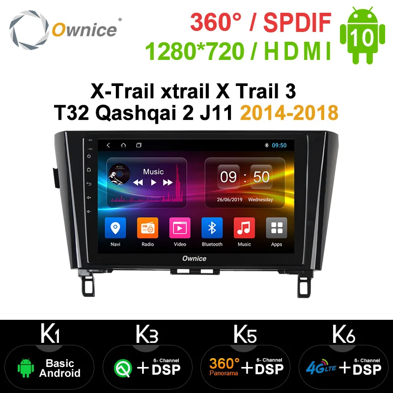 Автомобильный DVD плеер Ownice на Android 10 0 360 с GPS для Nissan X Trail xtrail 3 T32 Qashqai 2 J11 2014 2018 4G LTE