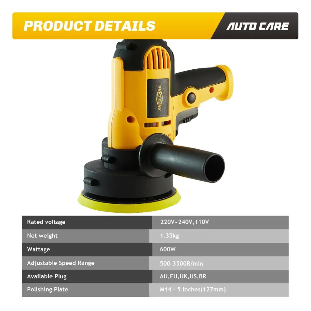 Online 220V 3500rpm máquina del pulidor de coche eléctrico 600W Auto pulidora Velocidad Ajustable lijado herramientas de depilación accesorios para el coche