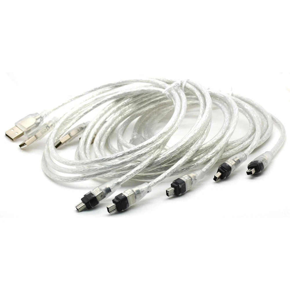 

5pcs/lot USB Male to Firewire IEEE 1394 4 Pin Male iLink Adapter Cord Cable 3ft 100cm for SONY DCR-TRV75E DV