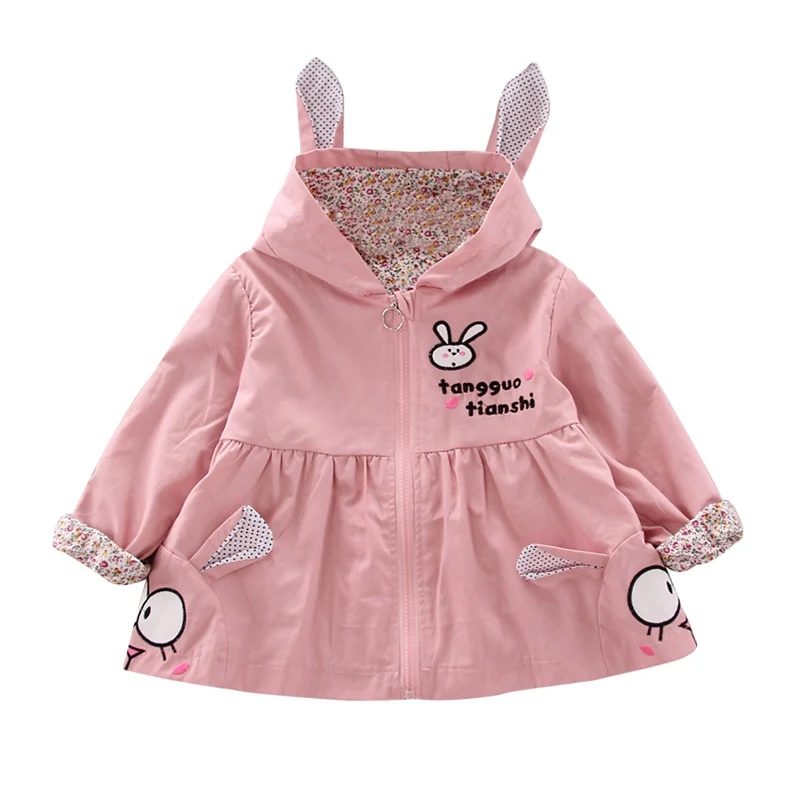 

Spring Autumn Girls Cute Clothes Windbreaker Coat Baby Kids cartoon Hooded Outwear Baby Kids Coats Jacket Clothing