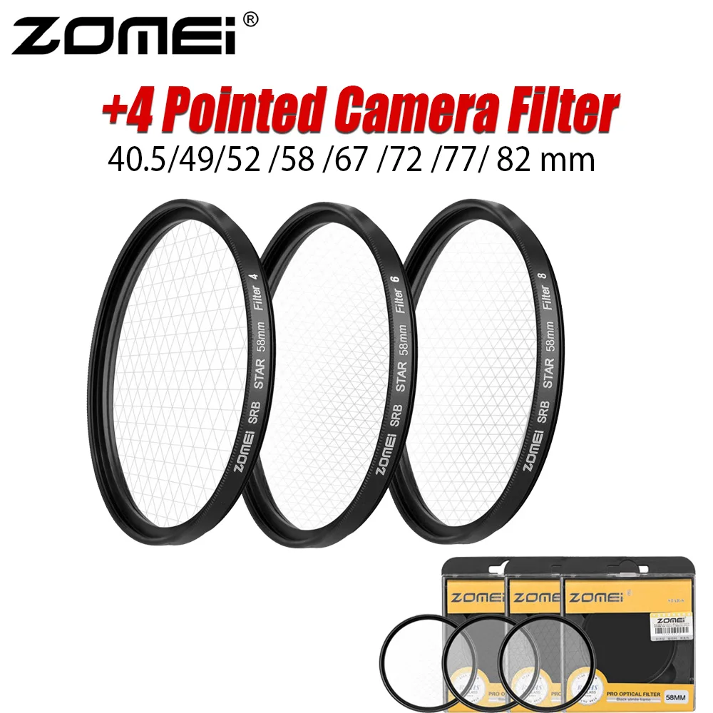 Фильтр ZOMEI CPL для камеры 82/77/72/67/58/52/49/40 5 мм + 4 звездных эффектов Nikon Canon Sony аксессуары камеры|Фотофильтры