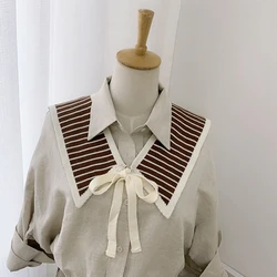 1PC Knitted Fake Collar For Women  Winter Shoulder Wrap Decor Lapel Shawl  Shirt Detachable Collars Decor Bowknot Poncho