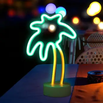 

Creative Led Neon Light Sign For Holiday Xmas Party Wedding Decorations Kids Room Home Decor coconut tree shape Neon Lamp