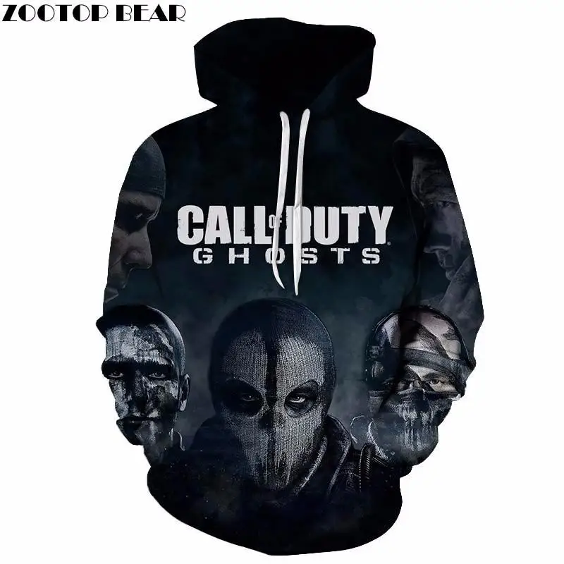 Call Duty fantasmas hombres suter sudadera, уличная одежда, спортивный костюм, мода, манга, Ларга,, топы, vender chndales hombres ZOOTOP oso