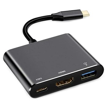 

1Pc 3 in 1 USB 3.1 Converter Adapter Typec to hdmi HDMI/USB 3.0/Type-C Docking Station For Apple Macbook adapter