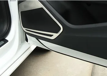 

For Audi A4 A5 S4 S5 B9 2017 2018 Car Door Sound Loudspeaker Panel Cover Trim Frame Sticker Chrome Interior Accessories