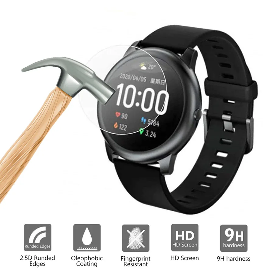 Tempered Glass for Haylou Solar LS05 Film HD Clear Screen Protector Cover Guard Xiaomi Smart Watch Accessories | Электроника