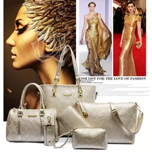 WxfbBaby Высококачественная сумка, роскошный набор из шести элементов, Женская композитная сумка, дамская сумочка+ сумка через плечо+ клатч+ кошелек+ сумка для ключей