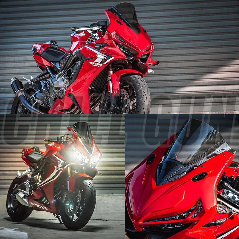 Лобовое стекло из углеродного волокна для Honda CBR650R CBR 650 R 2019 двойной пузырьковый