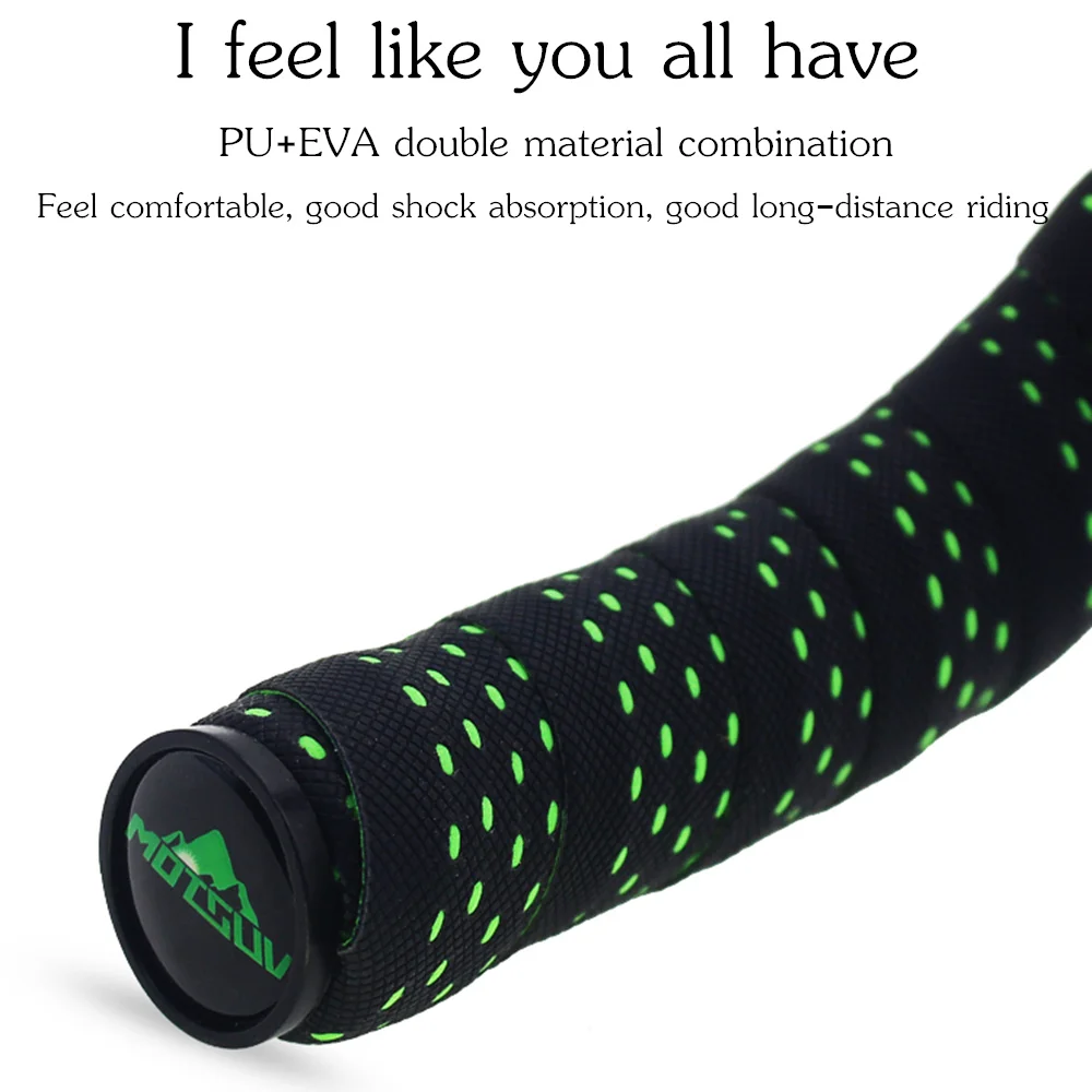 MOTSUV Soft Road Bike Bicycle Handlebar Cork EVA PU Bar Tape Professional Cycling Damping Anti-Vibration Wrap With 2 Bar Plug - Image 5