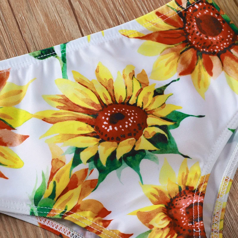 baby girl summer flower swimming wear kids swimwear with headband (10)