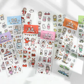 

2 Pcs/pack Kawaii Girls Vacation Series Cat Rabbit PVC Decorative Stickers Scrapbooking Sticker Label Diary Album Stationery