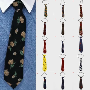 

Flower Print Necktie Cotton Floral Neck Tie for Children Suits Slim Girls Tie
