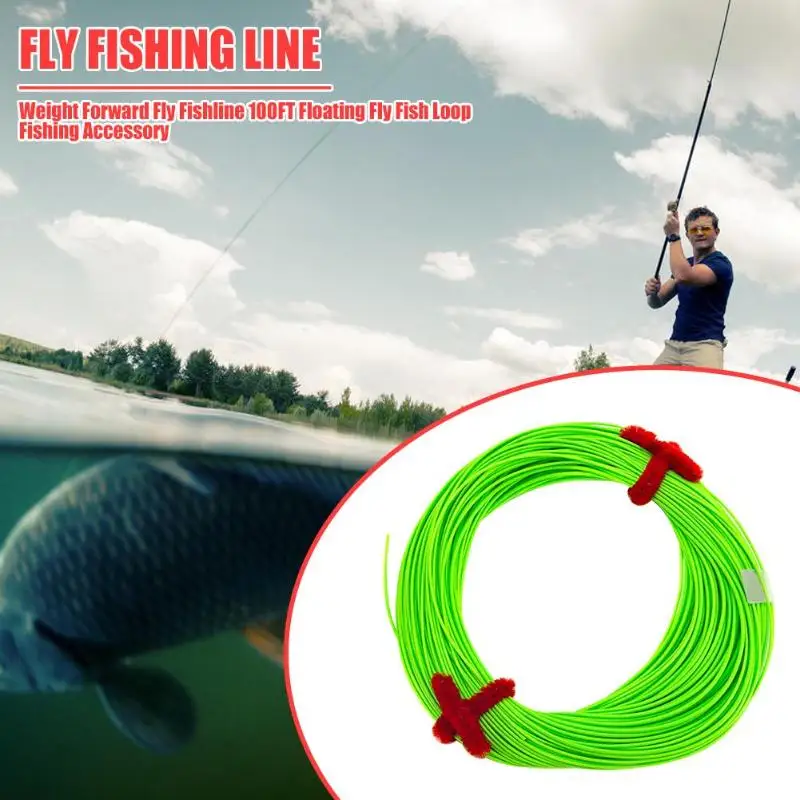 Горячая Вес вперед Катушка Fly Fishline нежная текстура износостойкая 100FT проволока плавающая летающая рыба петля для метания