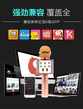 

Microphone karaoke Bluetooth Wireless Compatible with iOs and Android, FM Radio Singing Record USB Micro SD colores