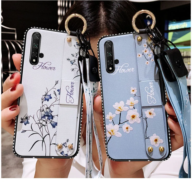 Мягкий ТПУ чехол на запястье для телефона Huawei Honor 10i 20i 20s 20 Pro модный держатель с
