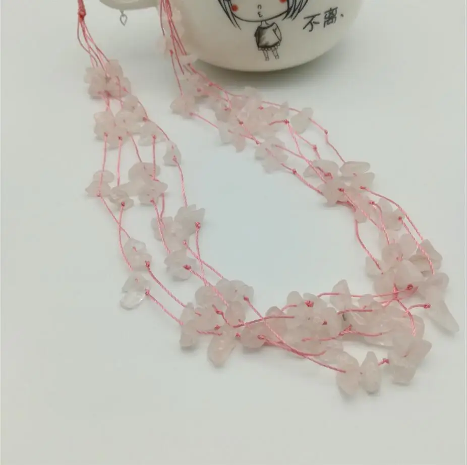 New 926+Natural stone, multilayer knot, national disturbance, sago, crushed stone necklace