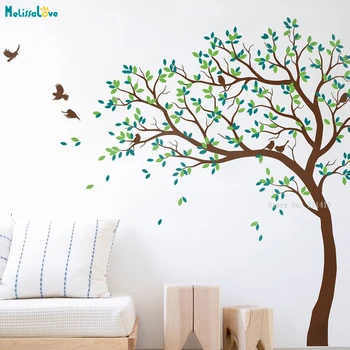 

Large Tree Beautiful Wall Decal Home Decor Kids Room Nursery With Birds Tattoos Murals Removable Vinyl Sticker YT4327