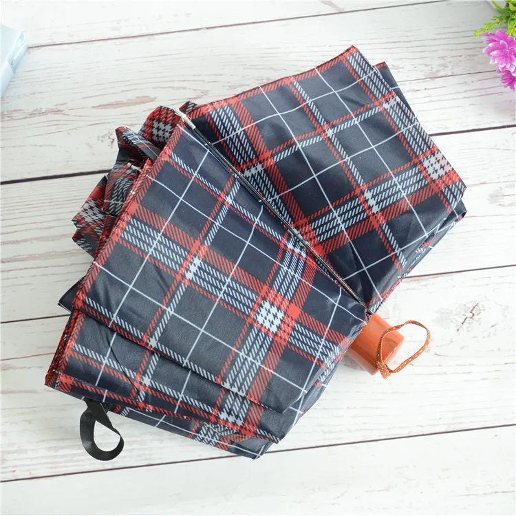 

Men Plaid Umbrella 10 Bone Folding Extra-large Double Umbrella All-Weather Umbrella Dual Purpose Yiwu Rain Gear Wholesale