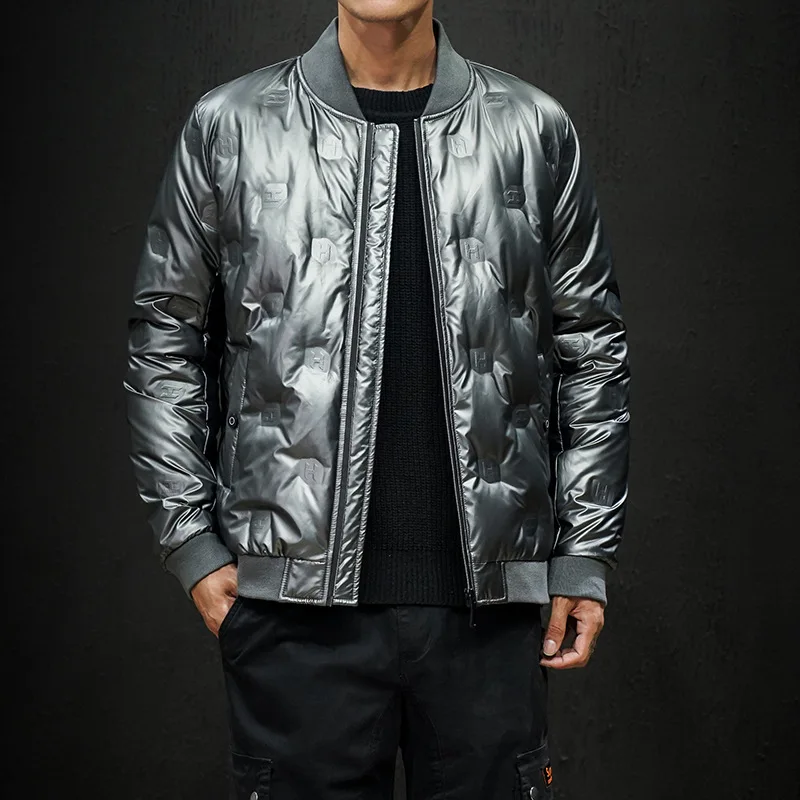 Осень и зима новое поступление японского размера плюс куртка Бейсбольный воротник кожа сплошной цвет пуховик