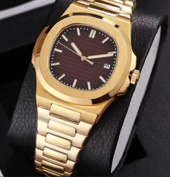 only watch 9 Роскошные Брендовые Часы с черным циферблатом, автоматический механизм, скользящие часы, секундная стрелка, сапфировое стекло, розовое золото, AAA наручные часы - Цвет: only watch 9