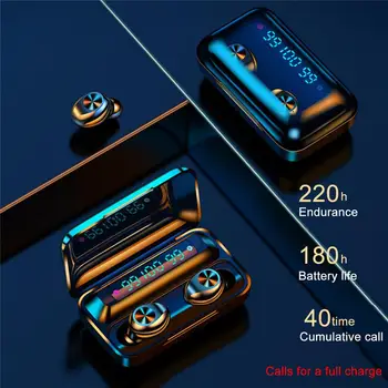 

F9-9 TWS Mini Wireless Bluetooth 5.0 Earphone Touch Control 9D Stereo Headset With Mic Sport Waterproof Earphones LED Display