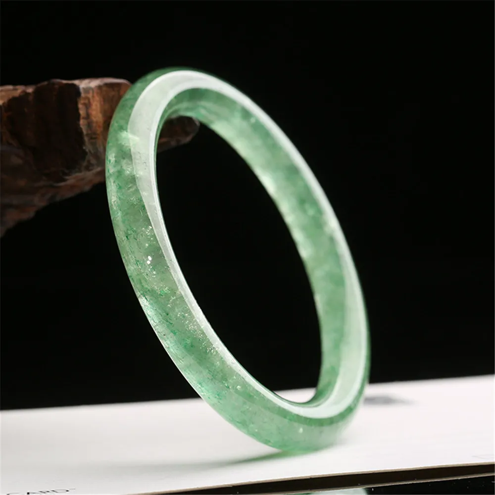 

Inner Diameter 60mm Natural Green Strawberry Quartz Bangle For Women Lady Crystal 10x9mm Beads Gemstone Fashion Jewelry AAAA