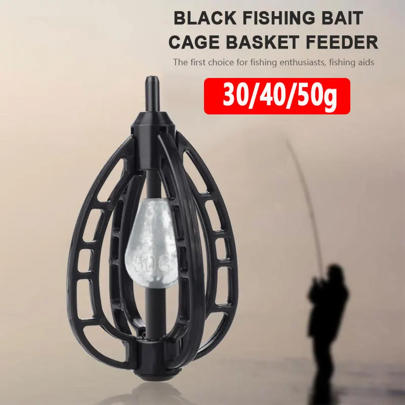 

Black Nesting Device Feeding Fish Lead Lure Bait Stringer Lures Feeder Cage Practical Fishing Portable Holder Basket Durable
